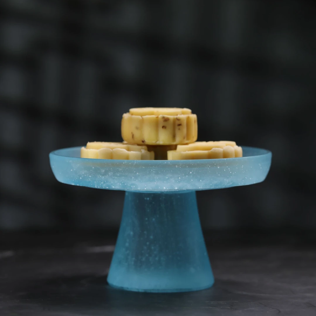 【天蓝·盘】古法琉璃粉烧 果盘 壶承 点心坚果盘甜品碗茶桌家居布景