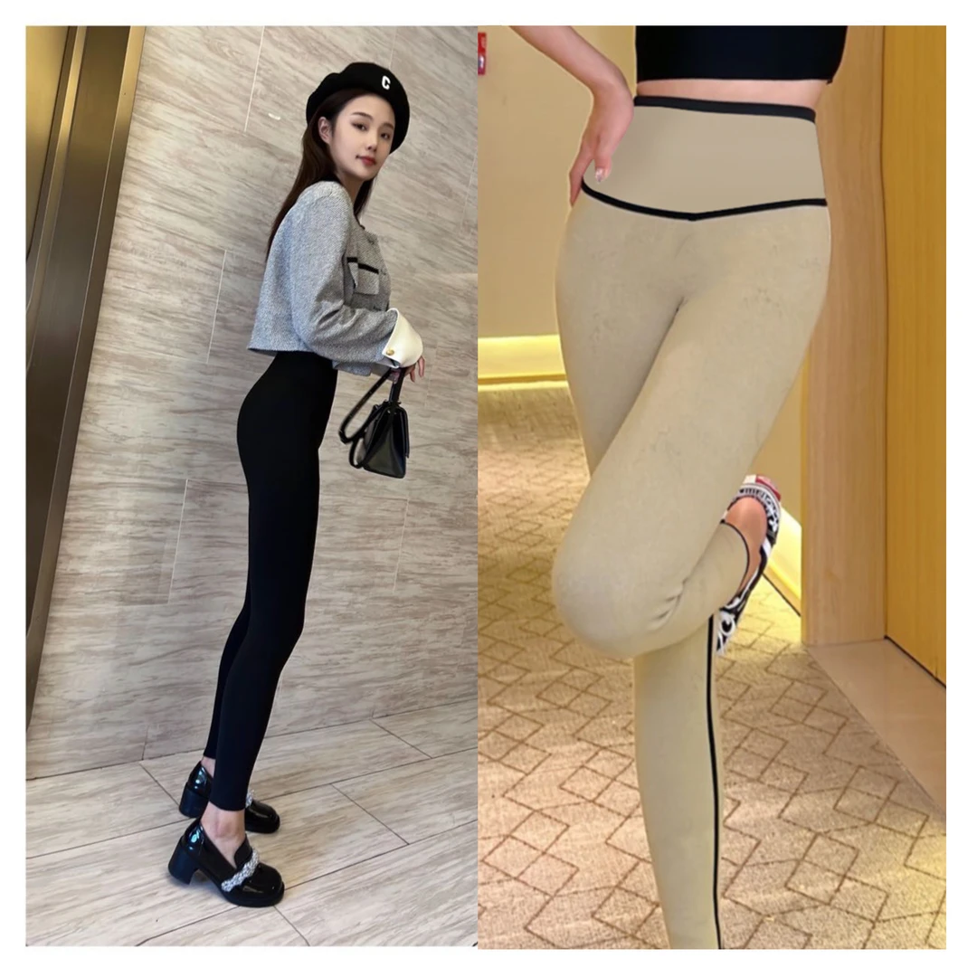 【塔塔】加绒加厚打底裤抹茶绒烧花黑金显瘦外穿芭比裤9025