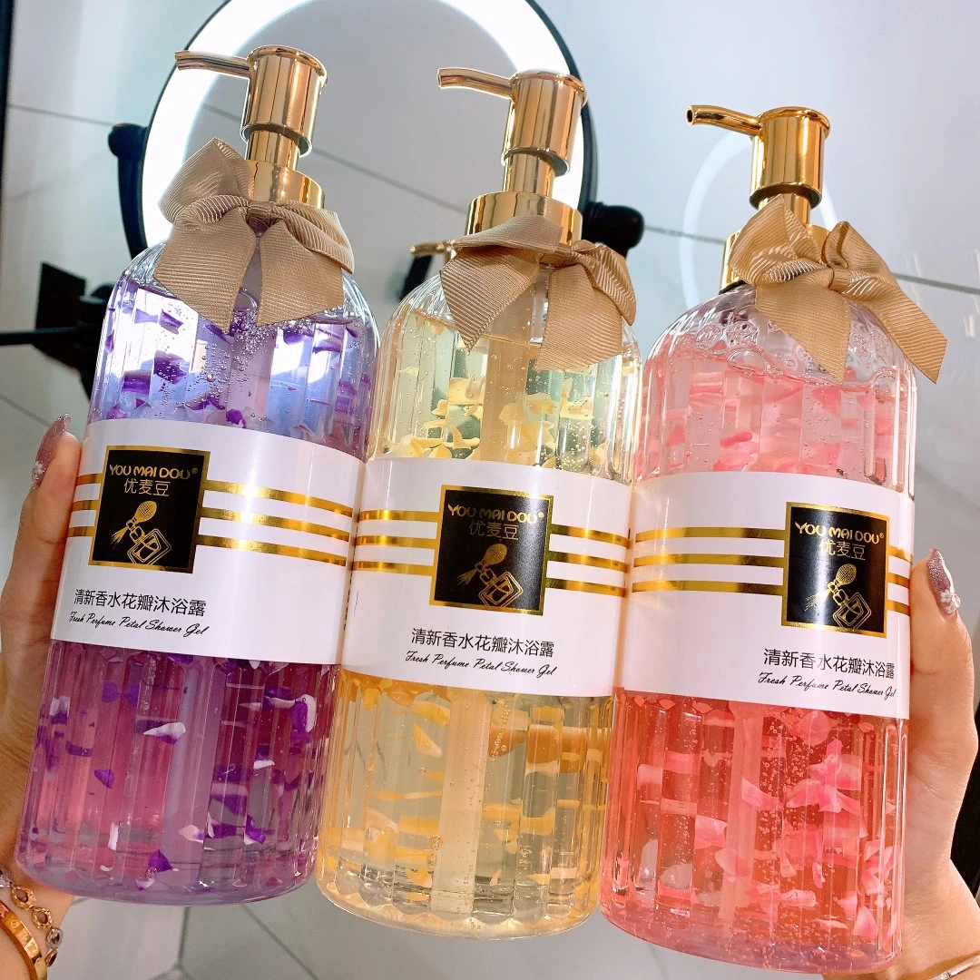 香氛花瓣沐浴露持久留香正牌补水保湿控油祛痘家庭装大容量学生
