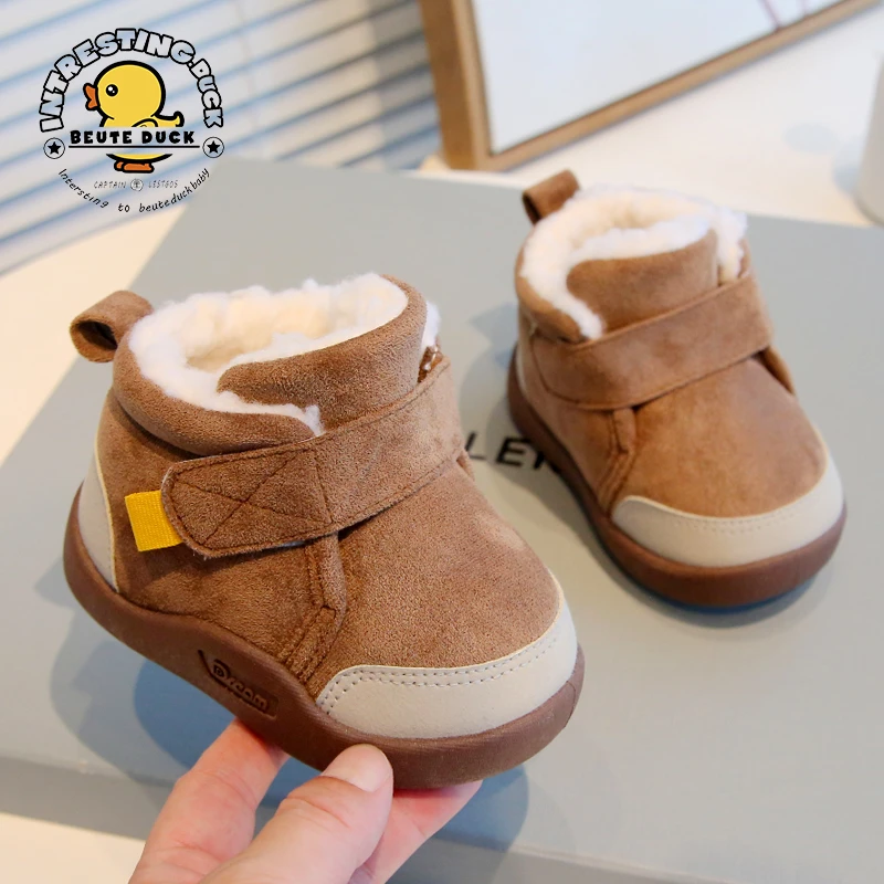 BEUTE DUCK冬季宝宝棉鞋加厚防滑儿童雪地靴小童短靴软底保暖鞋子