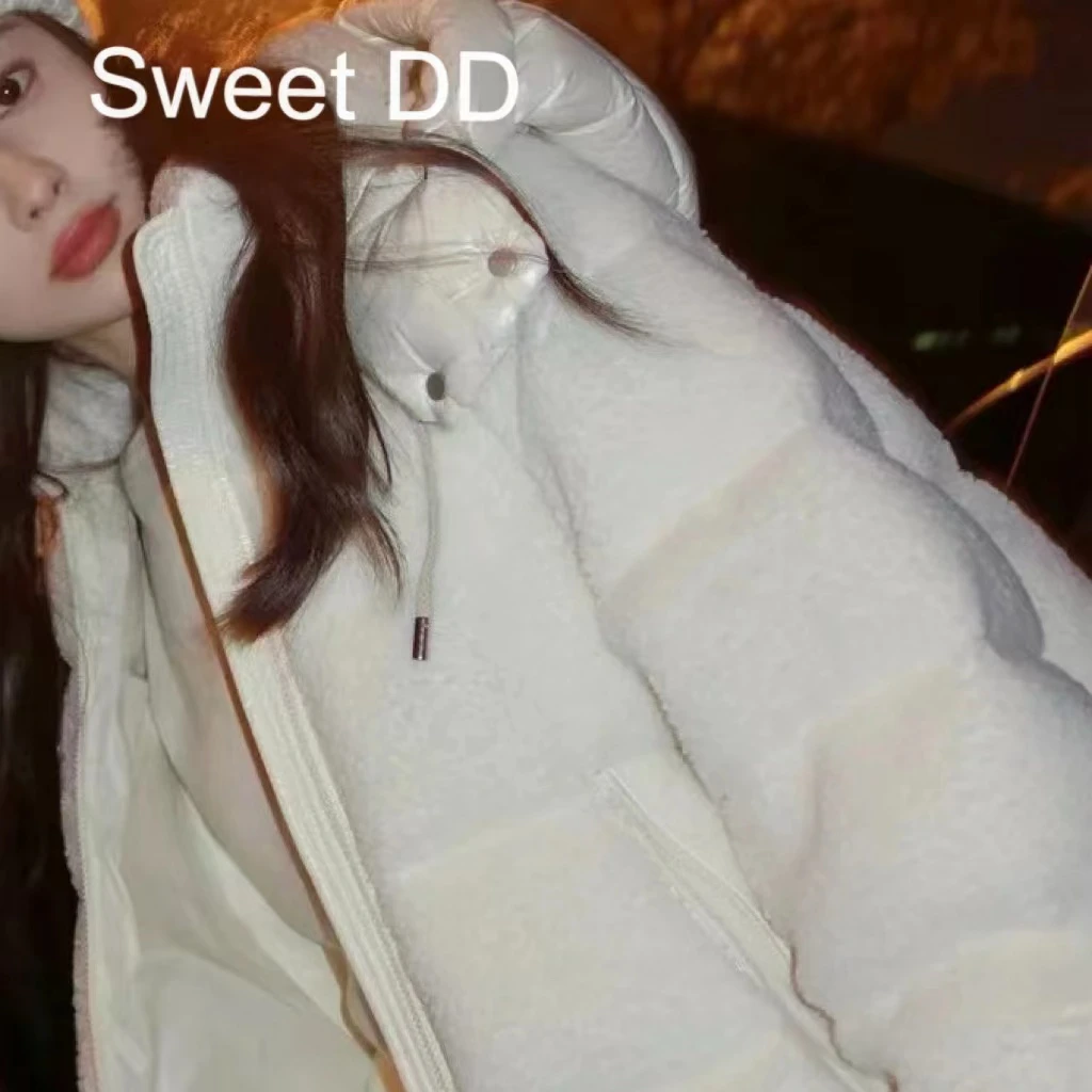 Sweet DD奶油白羊羔毛棉衣（M）