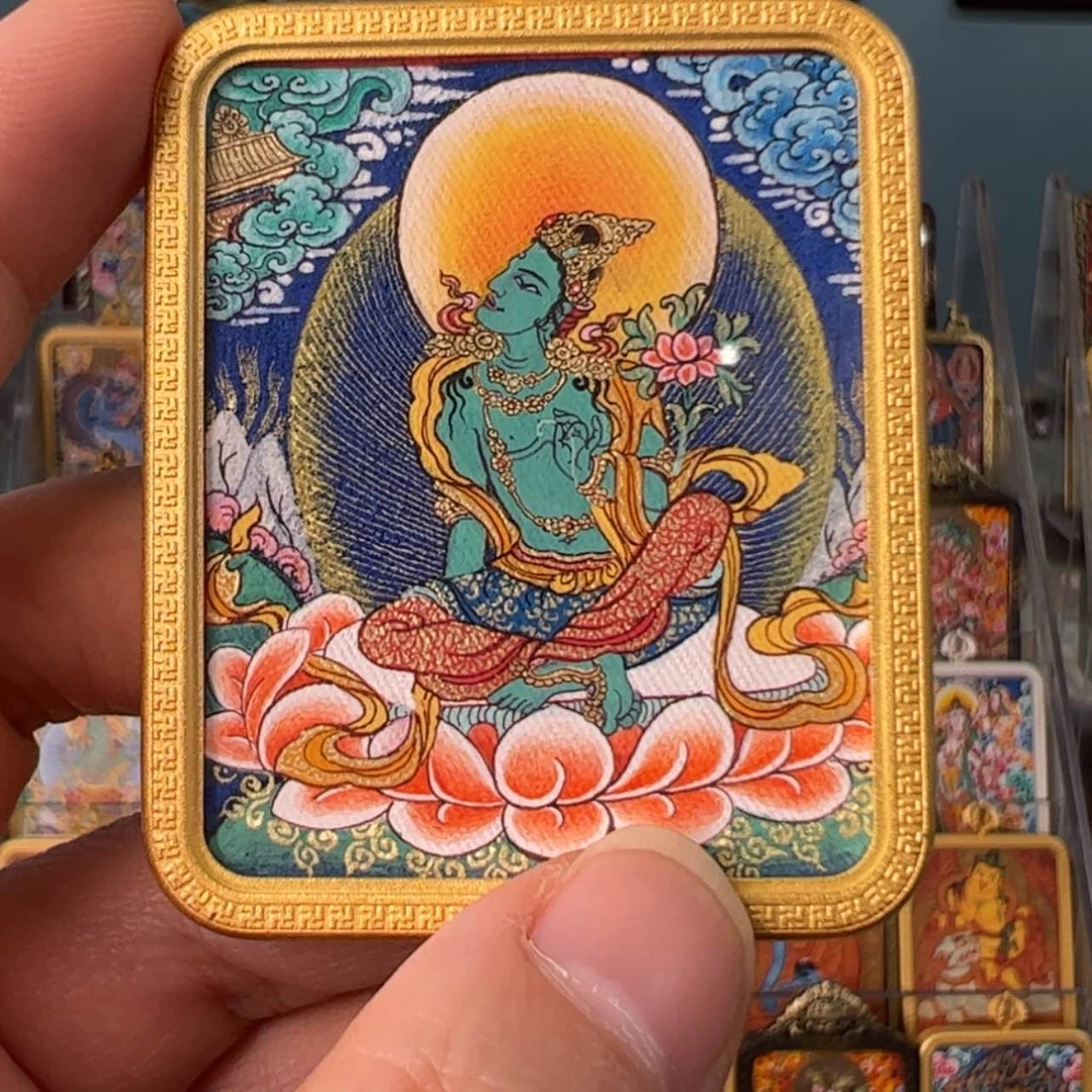 【闪购商品】吊坠喜*绿度母唐卡绘画作品