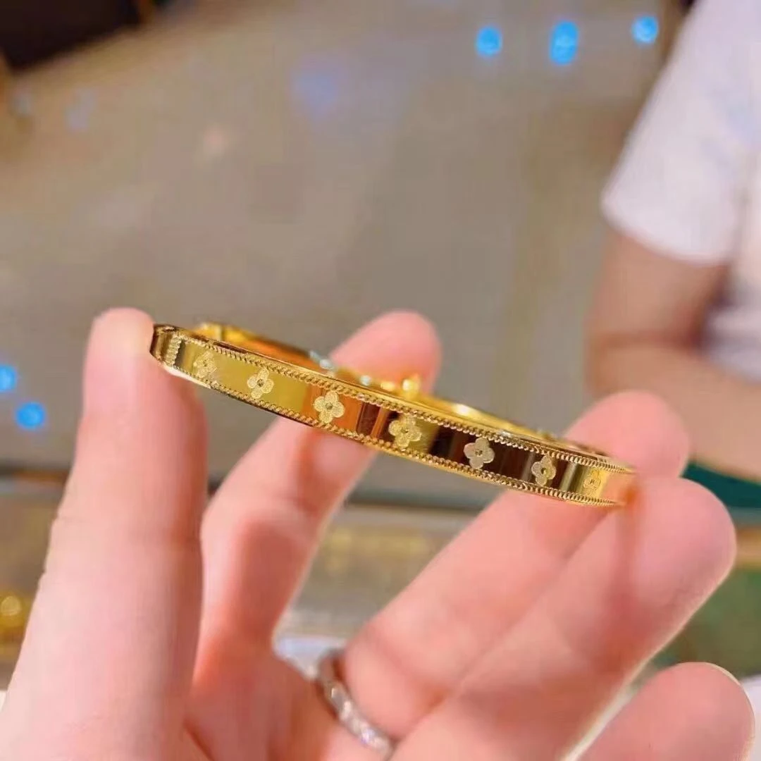 铜合金手镯 【时髦好物】四叶草轻奢精致 推拉款 高定手镯