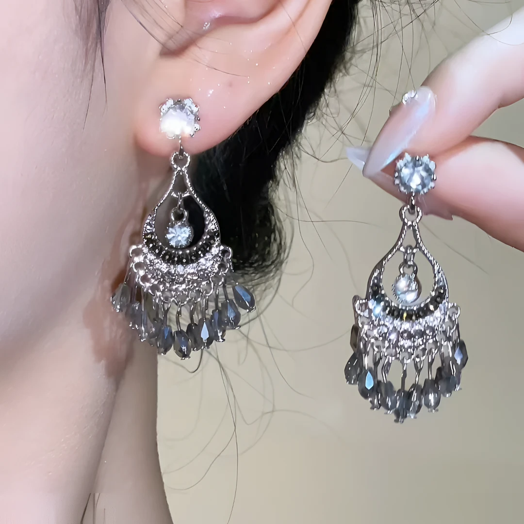 合金耳饰 小众民族风简约流苏耳环复古气质古风百搭设计感耳钉女