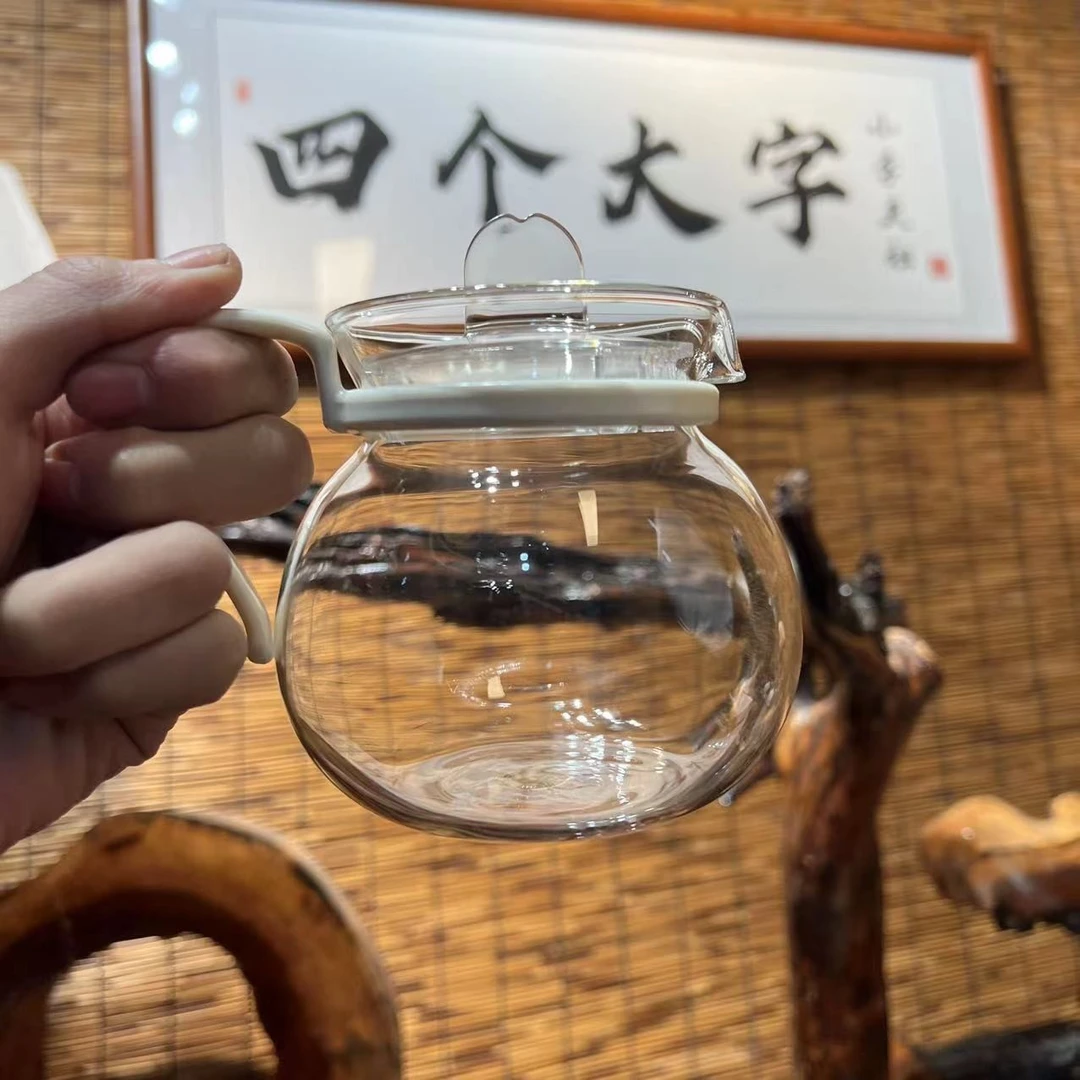 泡茶壶 煮茶壶 可以火上烧的玻璃 高硼硅材质三支装