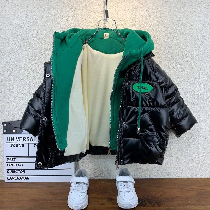 男童棉袄2023新款洋气儿童冬装潮中小童加厚棉衣男孩保暖棉服外套