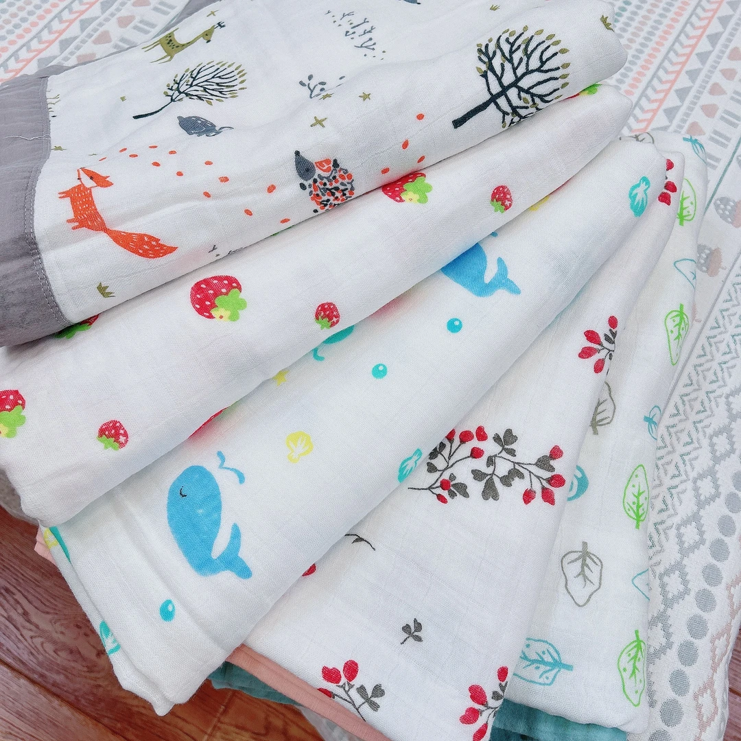 【末末妈宠粉】4层竹纤维夏季盖毯浴巾新生儿亲肤透气空调毯