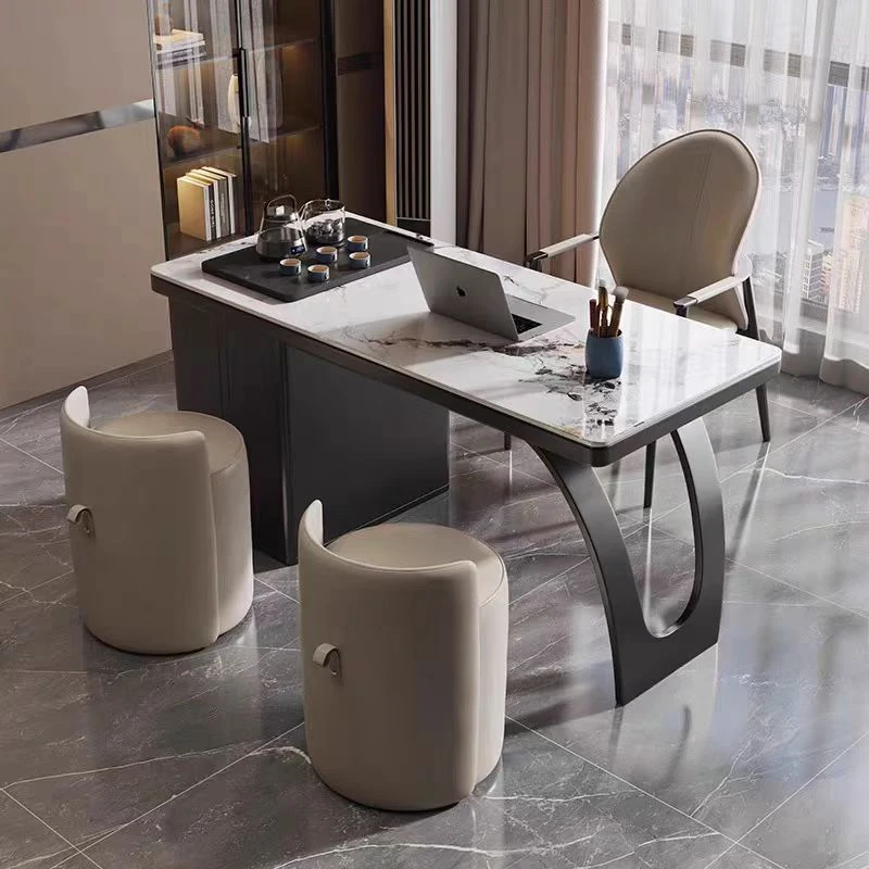 意式现代高级岩板阳台茶桌客厅泡茶桌办公室茶台茶桌茶台一整套