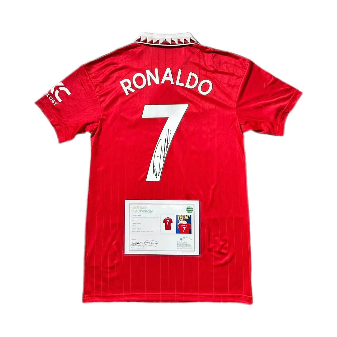 【铭人堂】C罗亲签曼联球迷版球衣收藏（含EM证书）