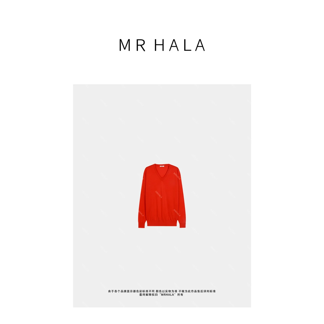 MRHALA 桦升意制羊毛鸡心领毛衣女 LM40680
