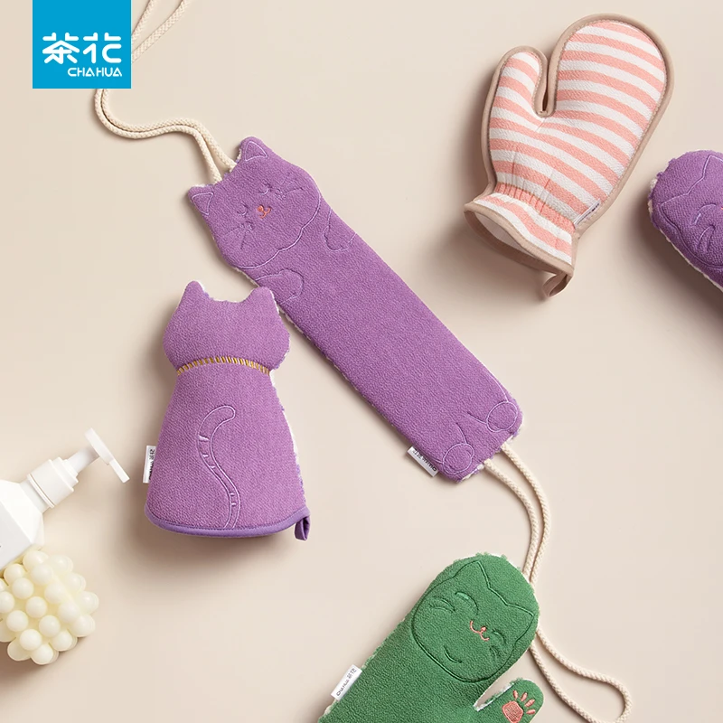 茶花*搓澡巾搓背搓泥皮子神器沐浴洗澡巾女士家用强力擦澡