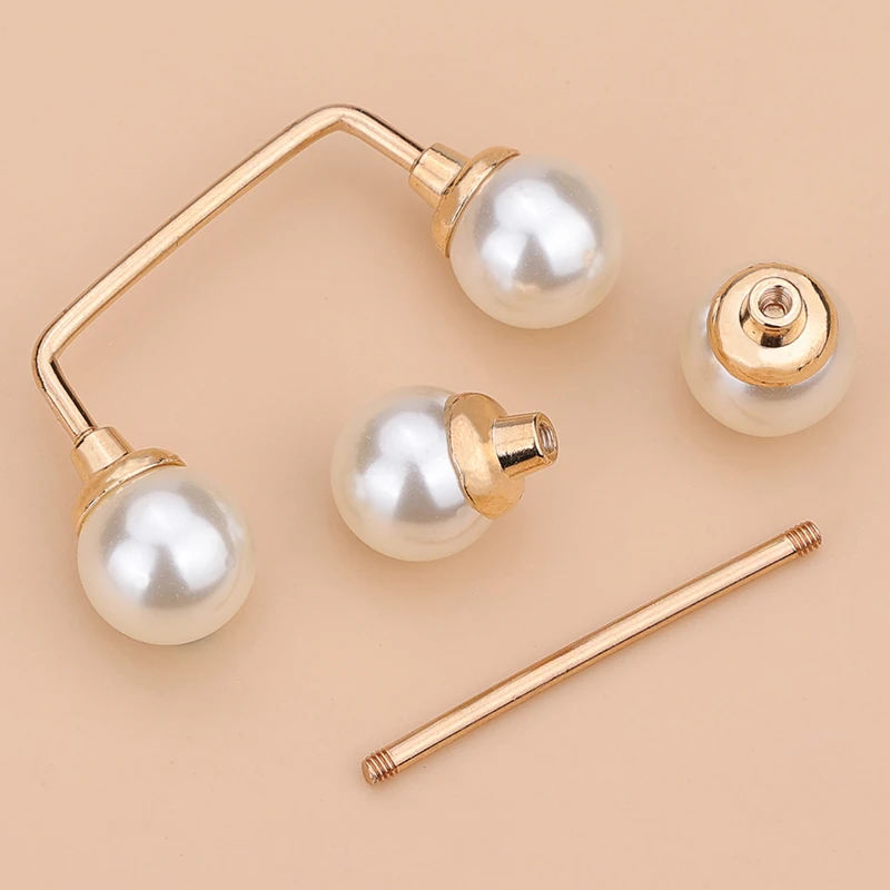 珍珠双头螺丝扣胸针插针一字衣领袖口别针固定防走光装饰螺旋扣女