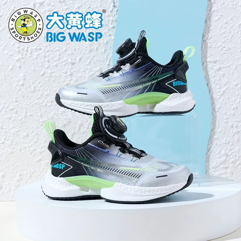 大黄蜂儿童2024夏季新款时尚透气运动鞋子男童网面中大童休闲跑鞋