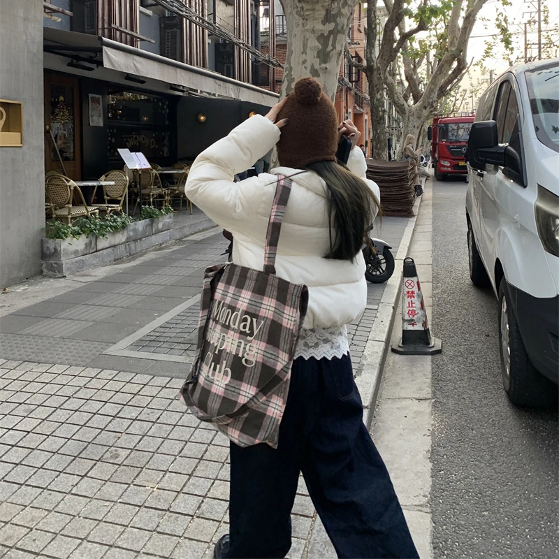 【OPENING自制】纯色糯叽叽丝绒花边羽绒服保暖长袖外套