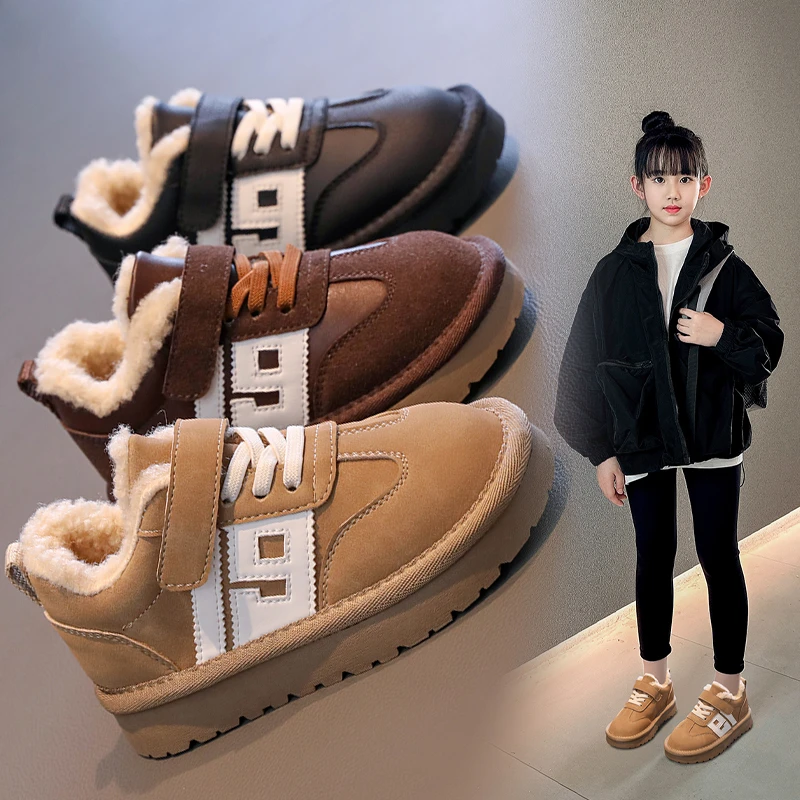 2024冬季新款儿童棉鞋女童低帮雪地棉靴软底防水保暖鞋XHXL-X795