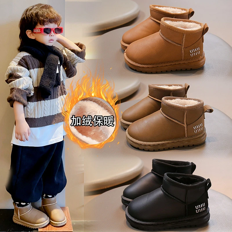 儿童雪地棉2024年秋冬爆款加绒加厚女宝宝时尚短靴男童YY-6618