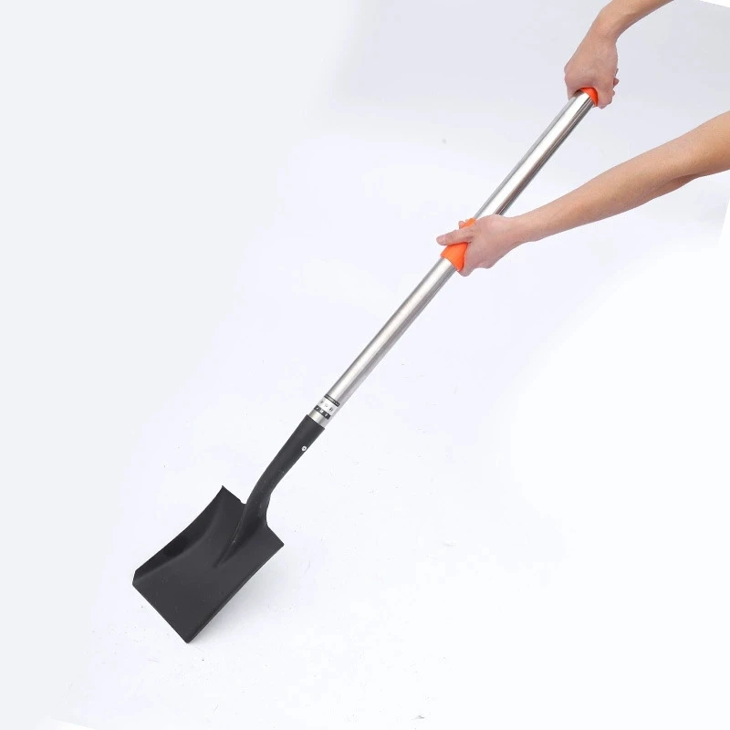 可伸缩方头 尖头高碳钢铁锹  手柄园林园艺喷漆铁锹不锈钢杆铁锹