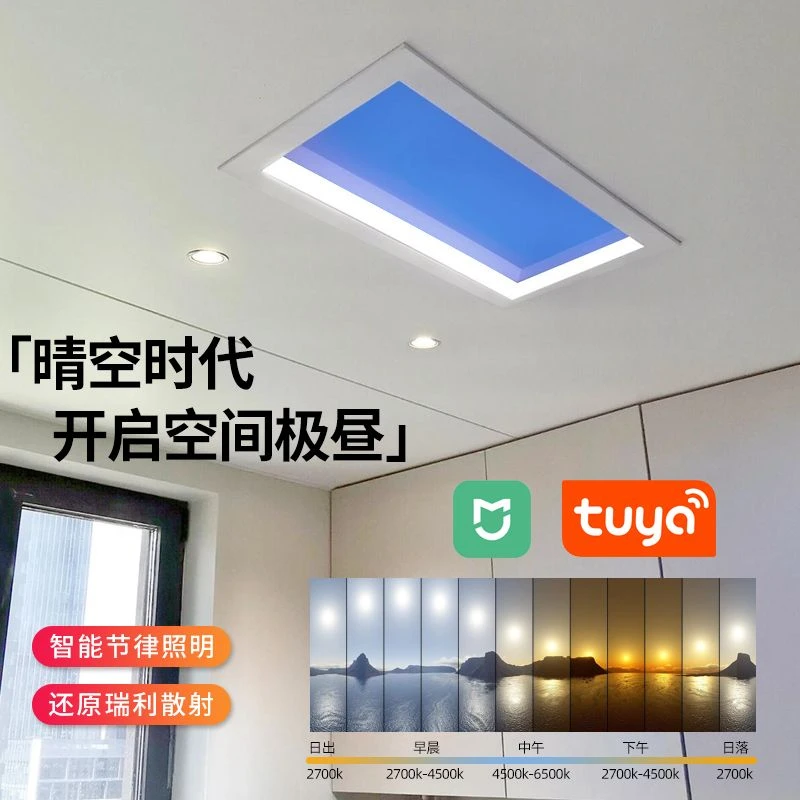 智能天空灯蓝天自然光玄关卫生间厨房嵌入式集成吊顶天窗晴空灯