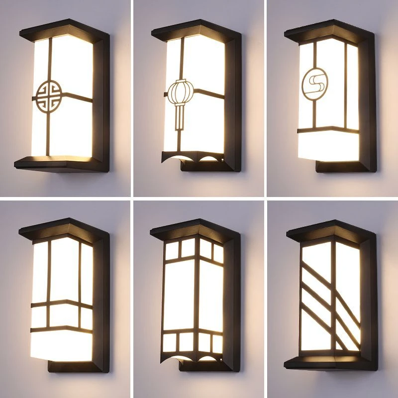新款户外灯庭院灯防水室外照明壁灯阳台楼梯过道灯新中式网红墙灯