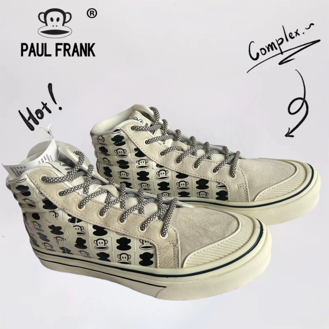 Paul Frank 大嘴猴高帮帆布鞋男新款春季鞋子百搭26213180065