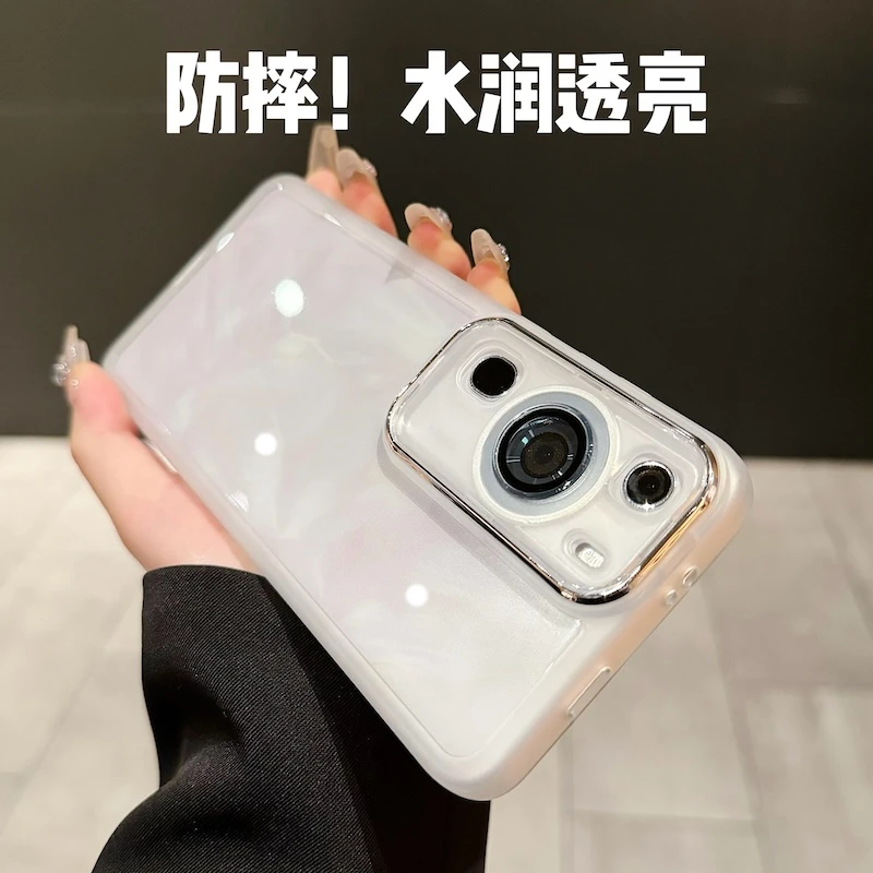 简约透明镜头全包适用于华为P60Pro高透全包防摔软壳手机壳水润60