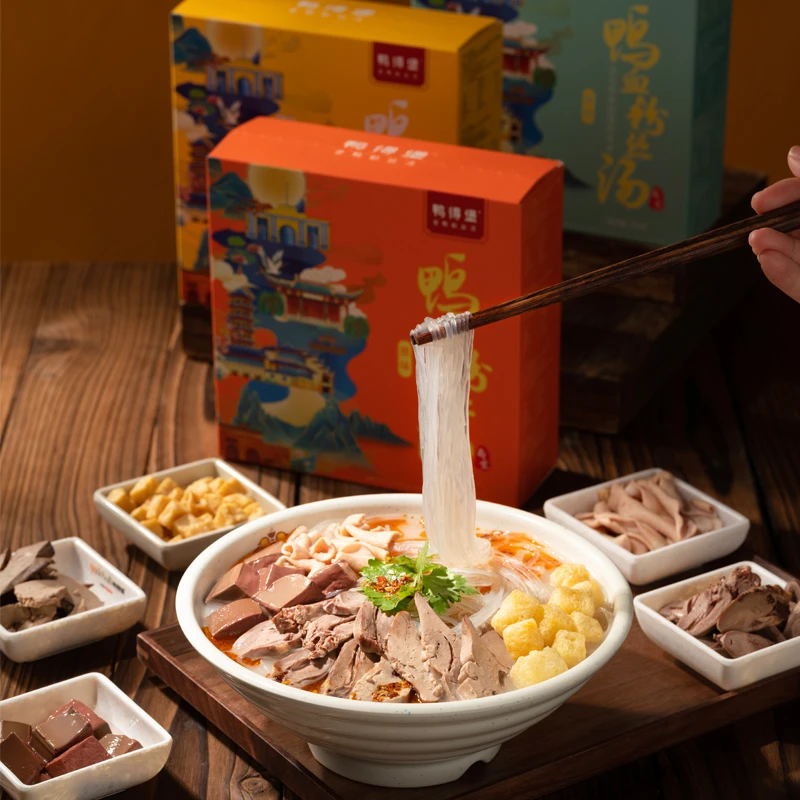 鸭得堡 鸭血粉丝汤6盒 原味酸辣金汤 方便速食 南京美食速食夜宵