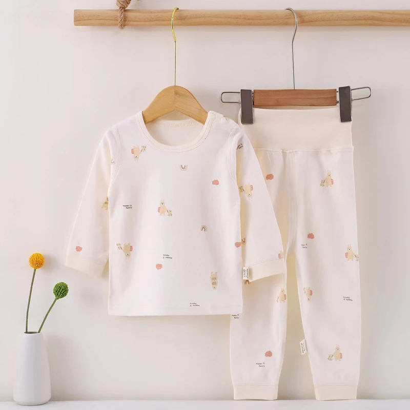 婴儿秋衣套装春秋纯棉宝宝秋衣秋裤两件套高腰护肚裤衣服儿童内衣