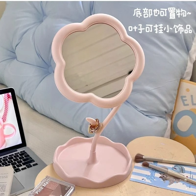 梳妆台化妆镜台式桌面太阳花造型镜子网红高级感梳妆镜美妆镜便携