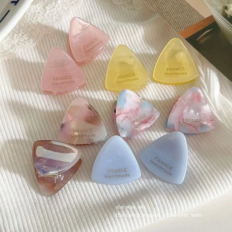 甜美可爱醋酸三角形小抓夹女气质发卡顶夹简约夹子头饰发夹发饰品