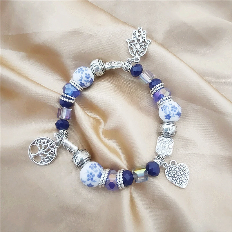 合金亚克力手链 异域风跨境欧美复古猫头鹰手串梦幻智慧树手链