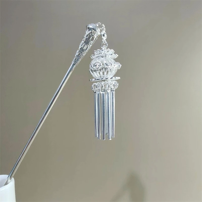 新款中古风百搭发簪楼兰灯笼流苏发叉汉服唐装古装舞蹈演出头配饰