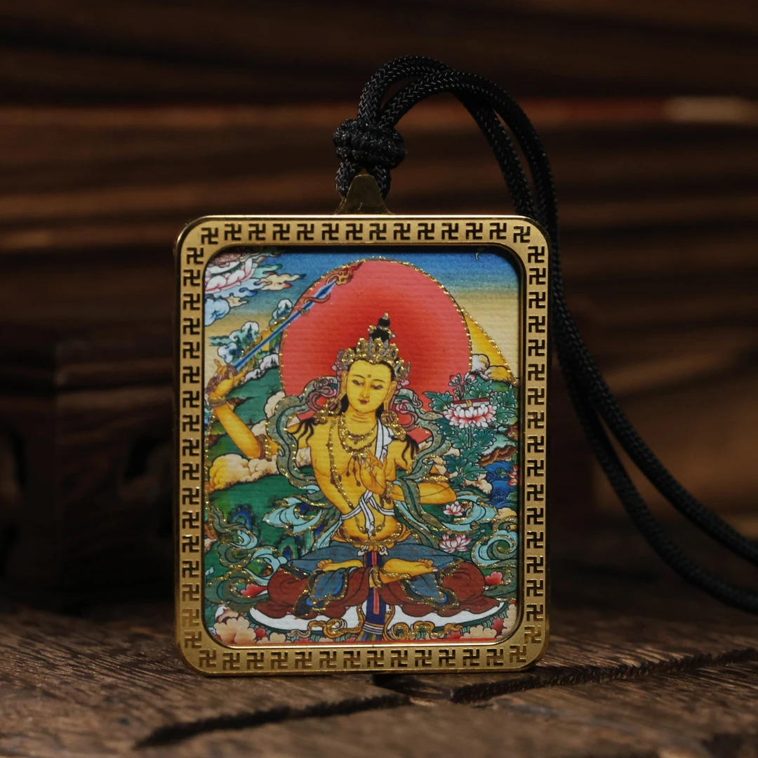 合金吊坠 手工设计文殊普贤双面卡卡吊坠