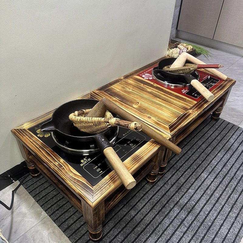 油茶桌油茶灶打油茶工具中式复古茶道创意恭城剁茶锅