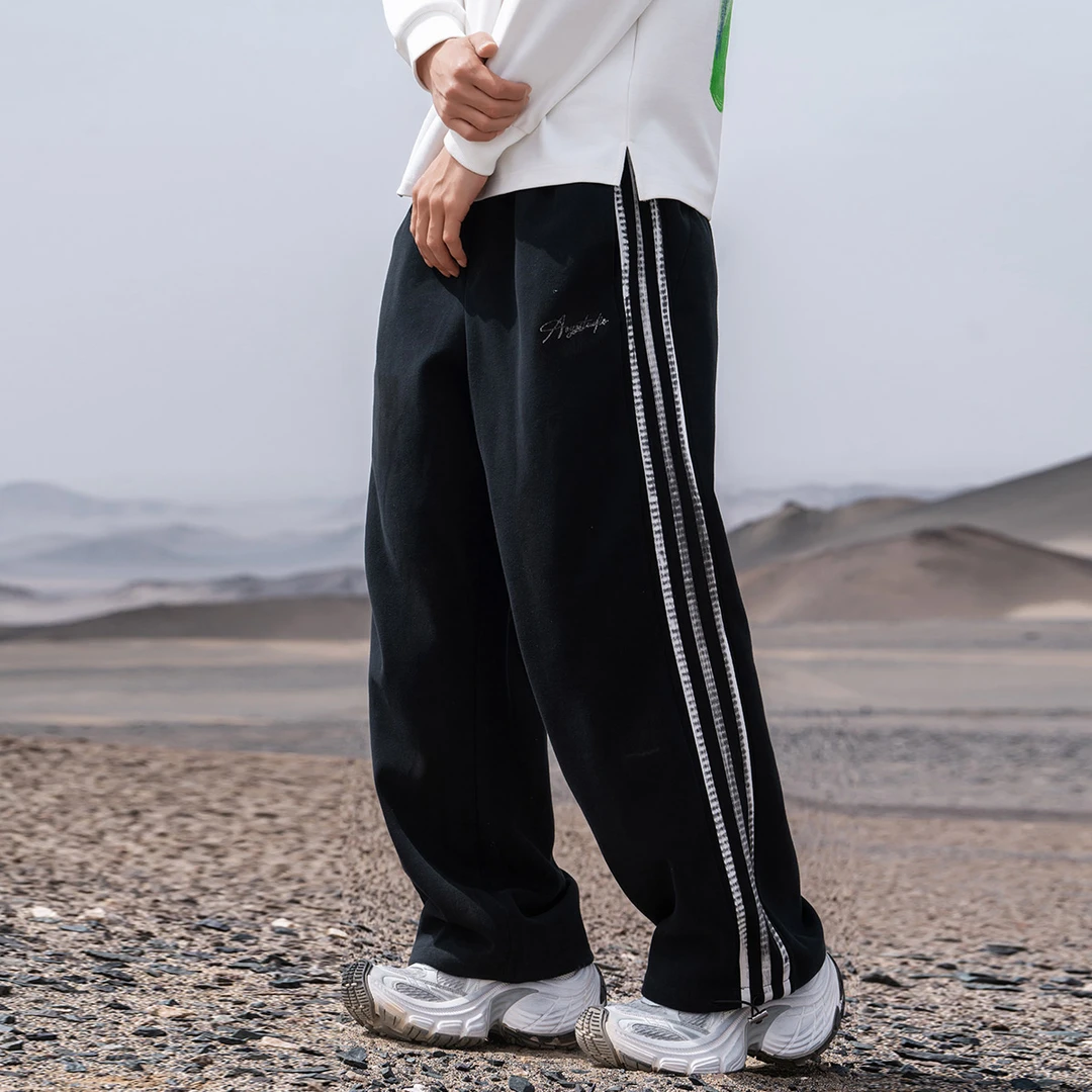AOGZ国潮牌直筒运动裤子男女春秋季新款三条杠休闲长裤美式百搭潮