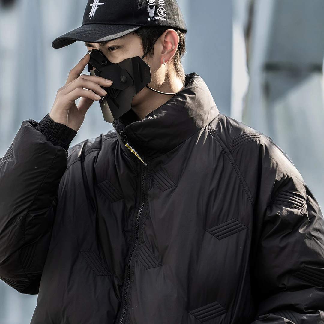 AOGZ国潮冬季加厚立领休闲棉衣外套男设计感宽松百搭保暖情侣棉服