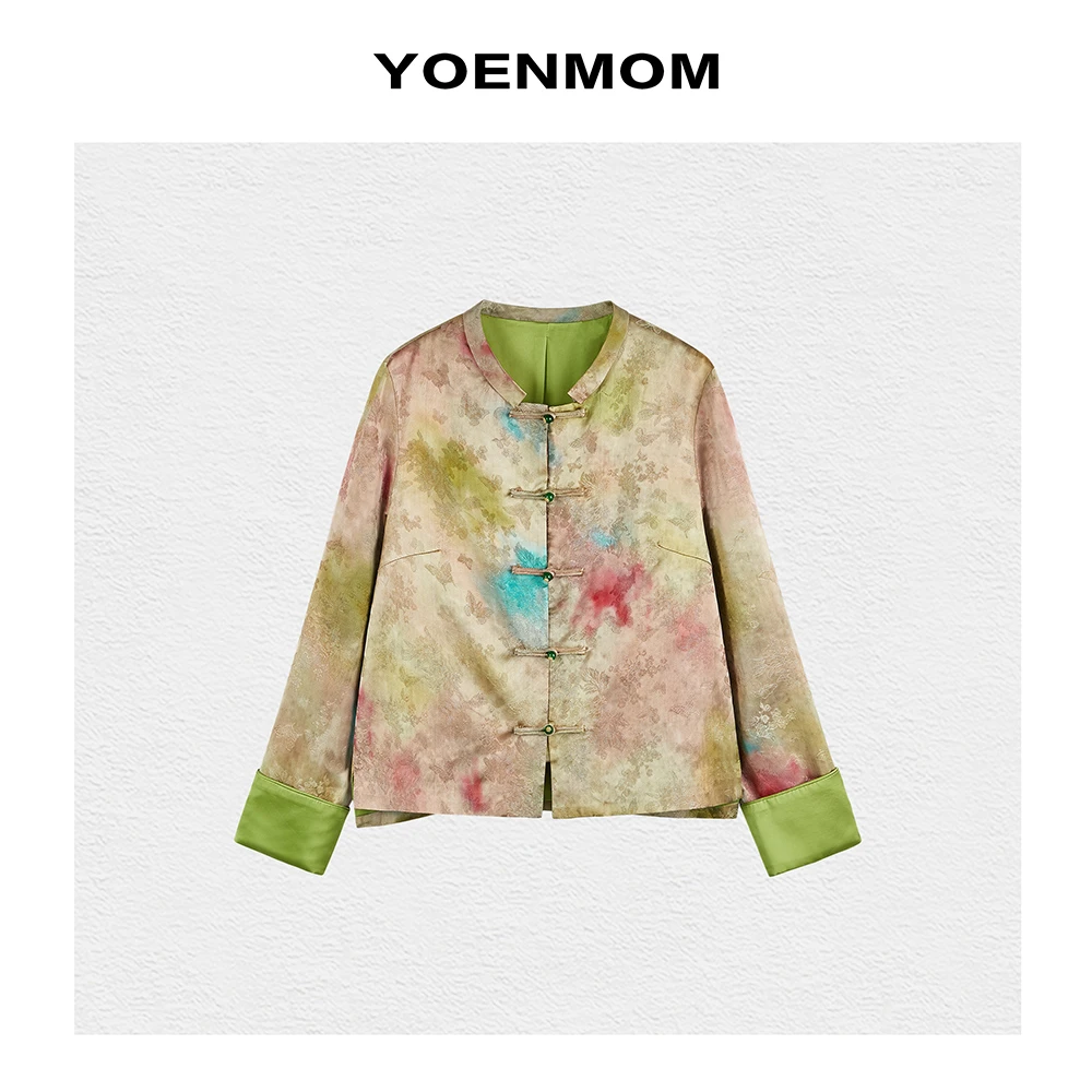 YOENMOM·沁香嫣影2024春季新品 人丝扎染新中式圆领外套