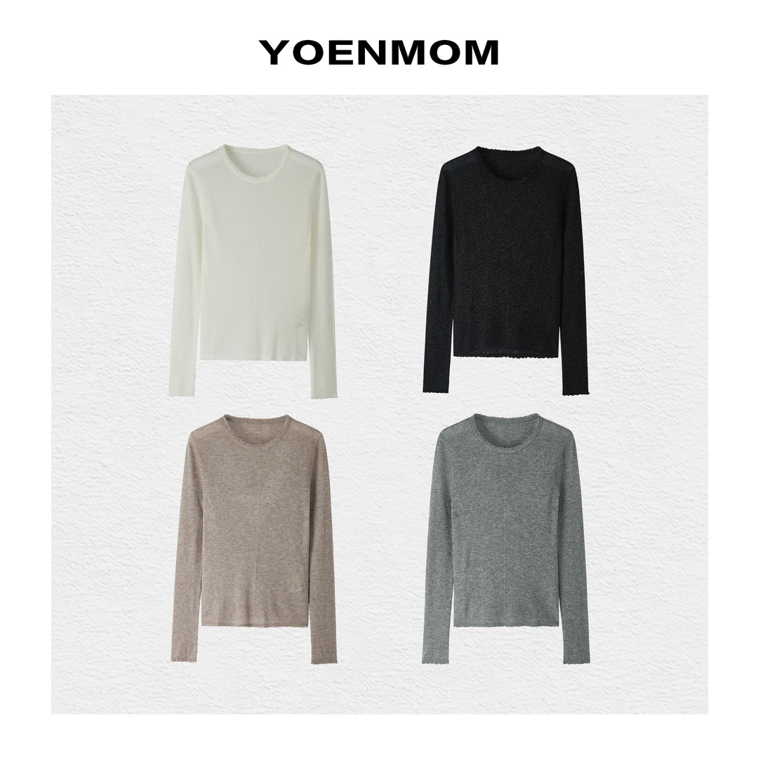YOENMOM·简爱2024秋装新款 100绵羊毛柔软细腻简约纯色百搭打底衫
