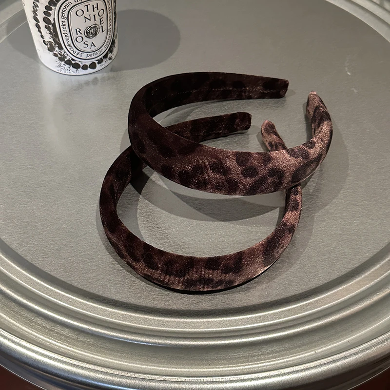 YOENMOM·豹纹发箍·秋冬新品 高级丝绒复古港风高颅顶氛围感发饰