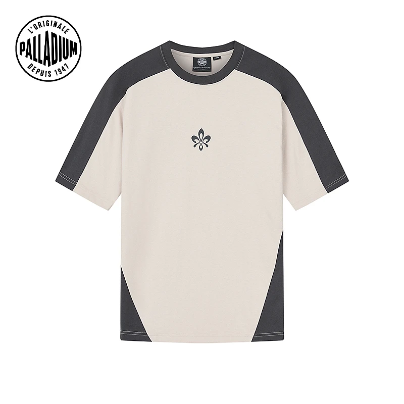 PALLADIUM帕拉丁夏季男上衣宽松休闲百搭潮流鸢尾花印花T恤101103