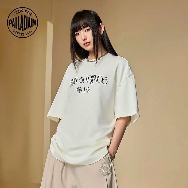 帕拉丁夏季上衣男女宽松潮流套头圆领短袖T恤109348