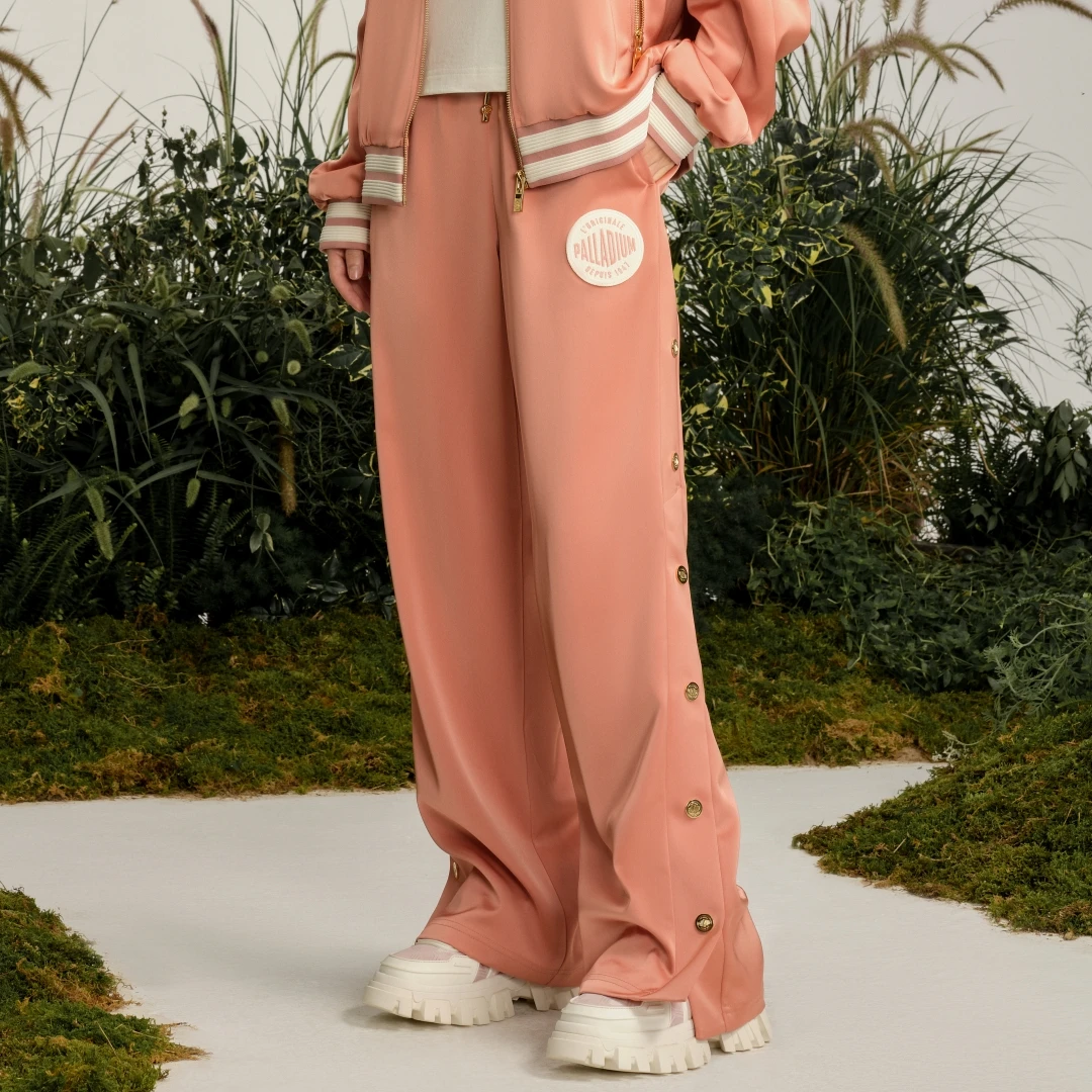 帕拉丁秋季女款裤装palladium圆形标休闲醋酸阔腿裤199002