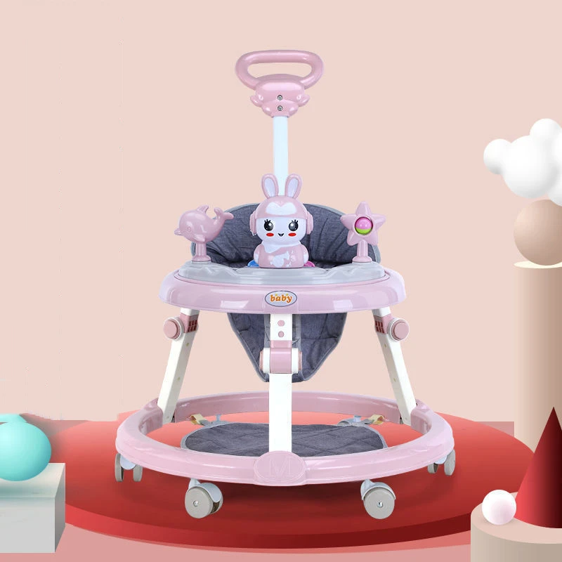 婴儿学步车防o型腿防侧翻起步车可折叠6-12个月男女孩宝宝助步车