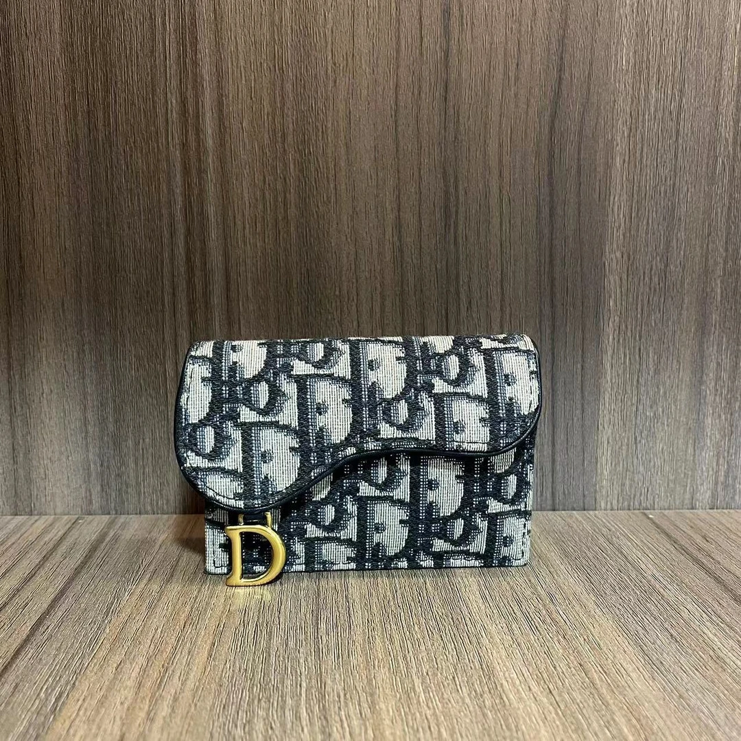 95新 Dior/迪奥 七言/迪奥老花mini小卡包单肩包/98新