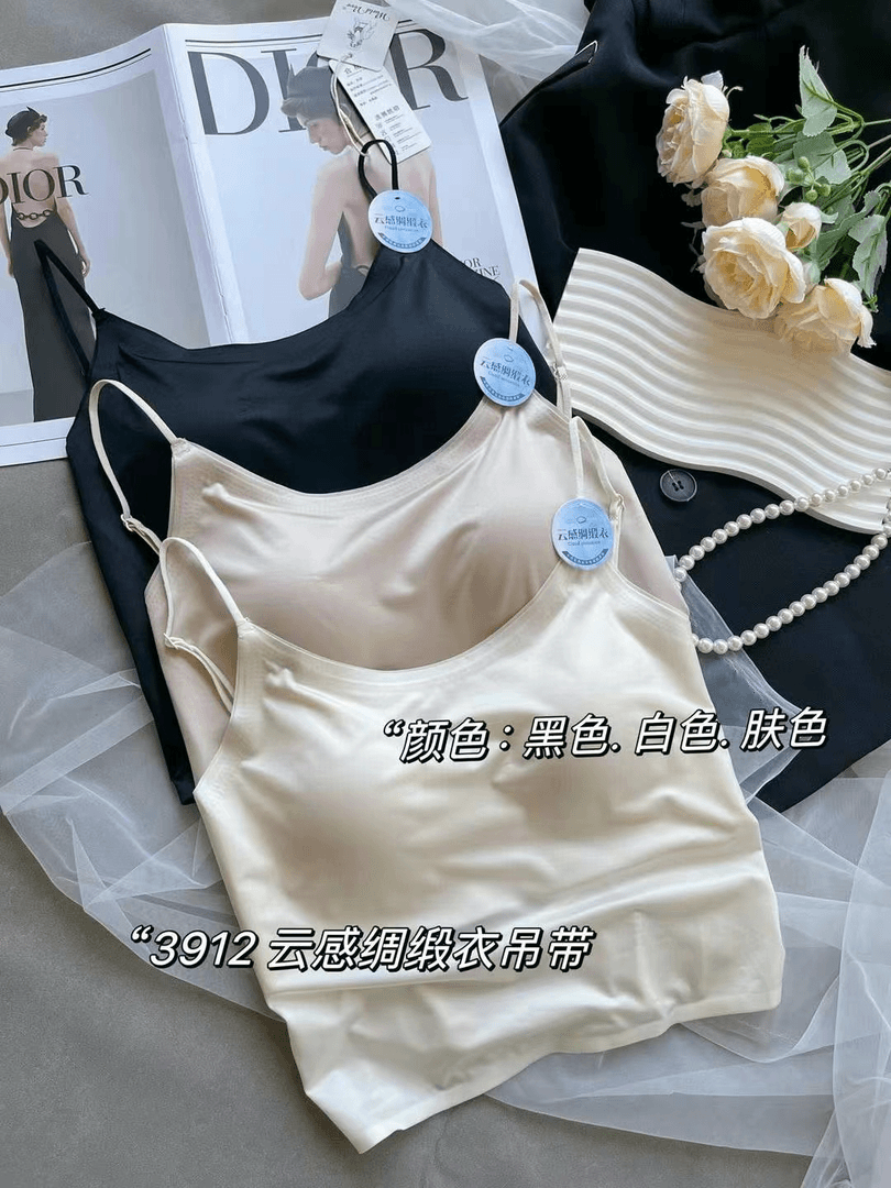 3912云感衣绸缎美背吊带