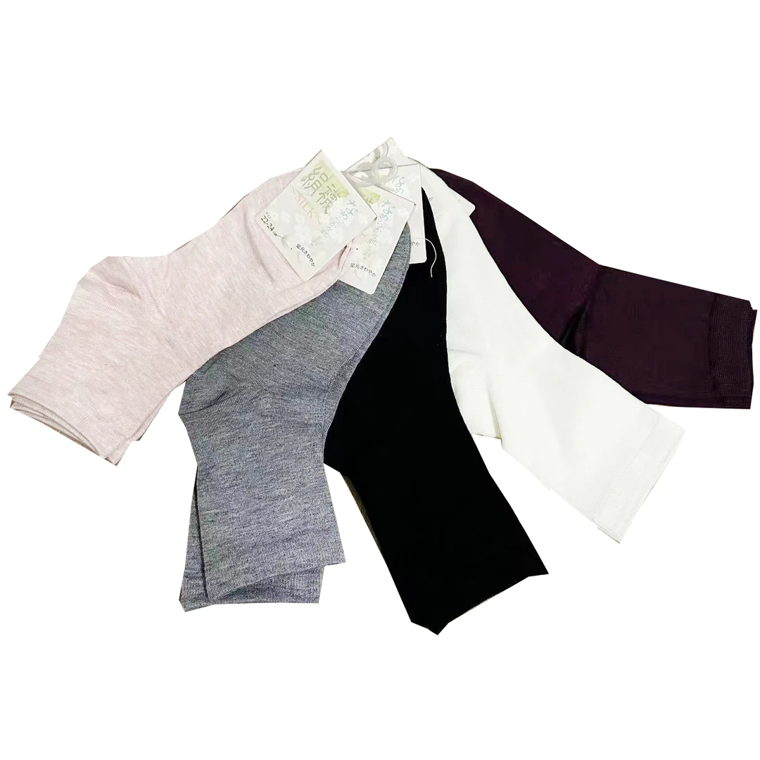 豪蓉 秋冬新款绢丝短筒45针-织保暖透气舒适女士休闲运动袜子多色