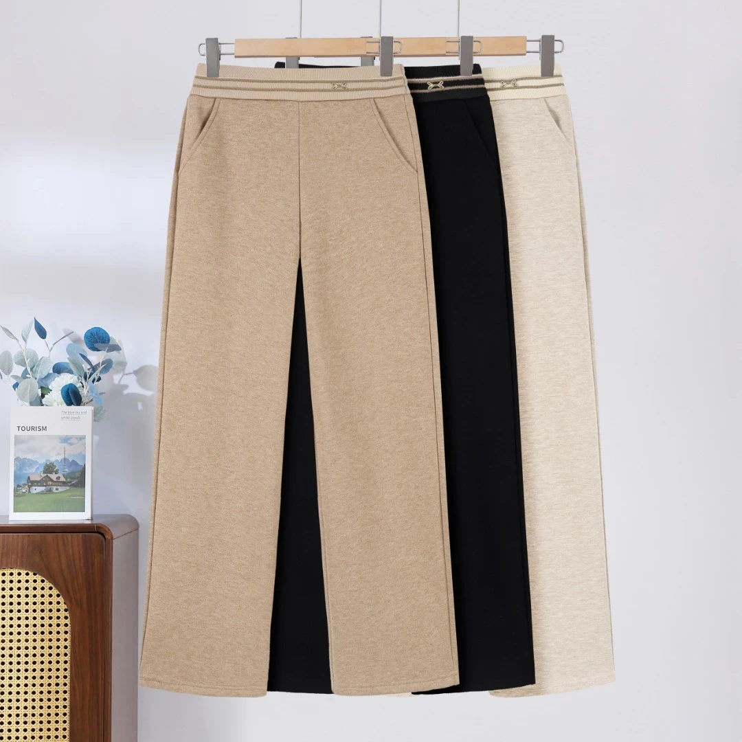 妈妈秋装休闲直筒裤中高腰洋气休闲裤子春40岁50冬中老年女装