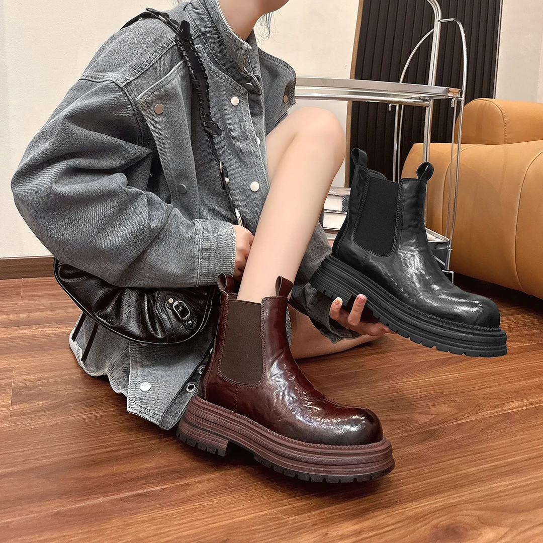 一号店●RIELOV增高5cm时尚厚底潮流百搭女士时装靴9921-6