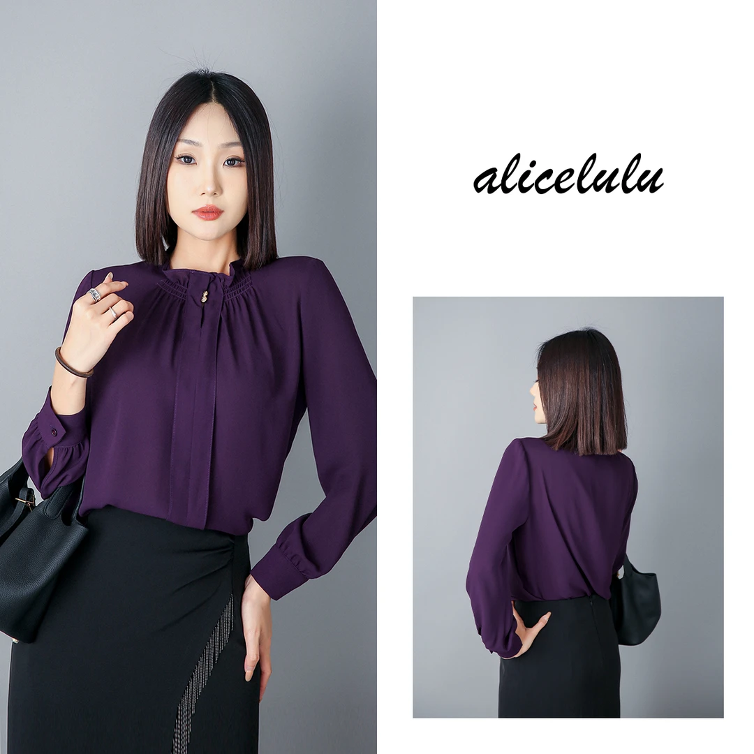 3 ALICE “紫葡萄”衬衫 名媛华贵 柔美花边 S2139362A