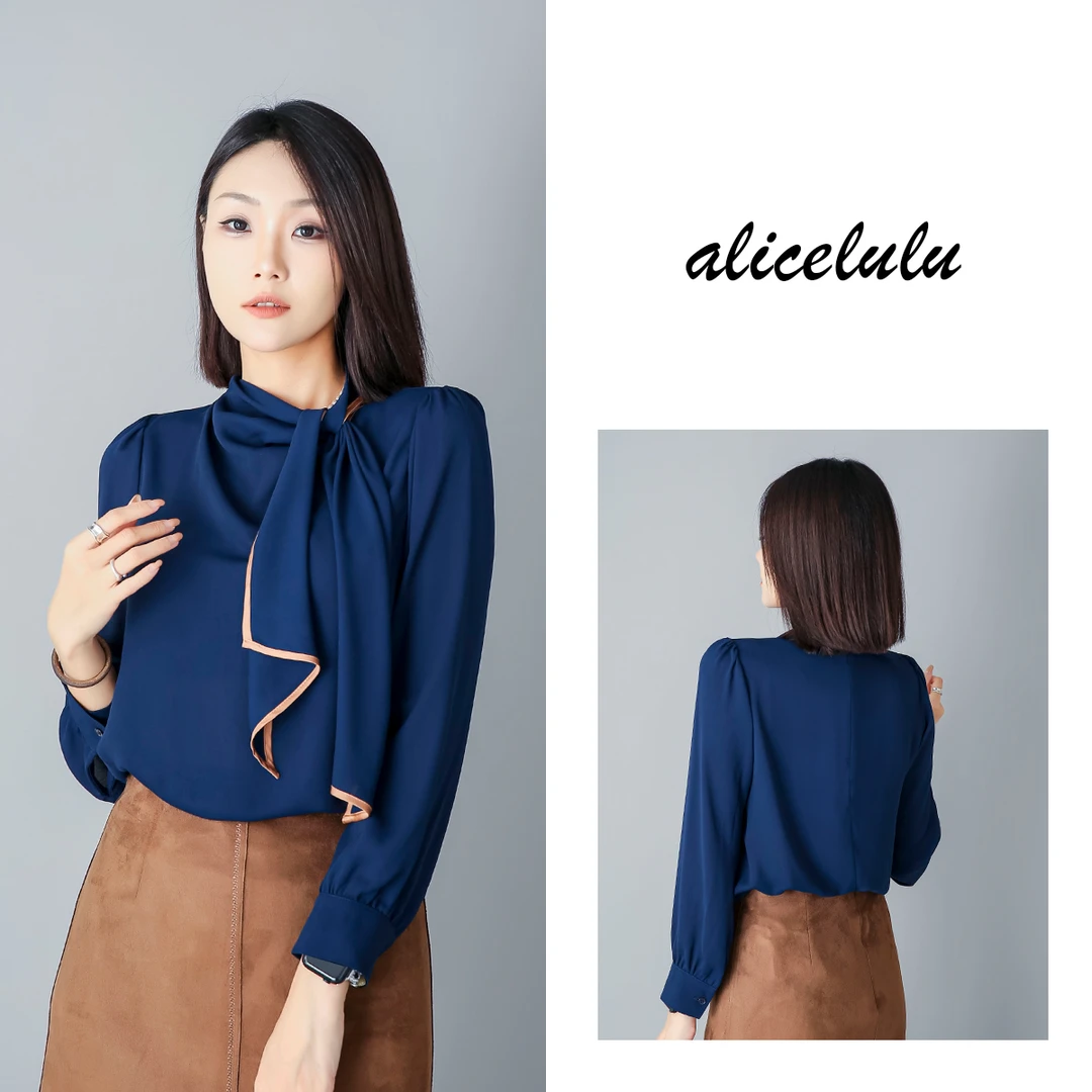 6 ALICE “一柔一刚”衬衫 利落职场 时髦飘带 S2139210E