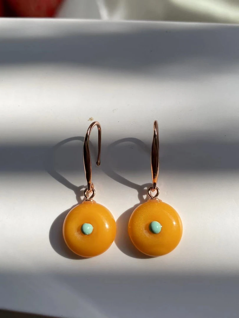 俄料鸡油黄女士耳坠